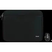 BlueBuilt Laptophülle Breite 40 cm 17 Zoll Schwarz + Maximus Maus