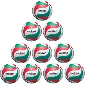 Molten Volleyball V5M1500 Trainingsball 10er Paket weiß grün rot Gr 5