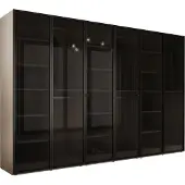 3Xeliving Kleiderschrank, Platingrau, 3 x 100 x 200 x 51 cm