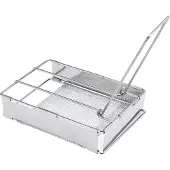 Kkmoon Faltbare Toasterplatte aus rostfreiem Stahl Tragbarer Outdoor-Campingbrot-Toastergrill