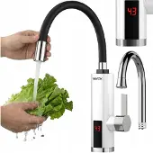 Vayox Küchenarmatur Durchlauferhitzer VA0204, Anzeige, flexibler Auslauf, 3000W, Weiß