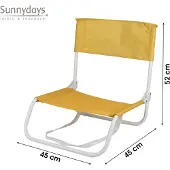 Sunnydays 45x45x52 cm Strandstuhl Strandhocker Campingstuhl 224210 gelb