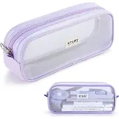 Mc star Mäppchen Teenager Mädchen Federtaschen, Farbig Federmäppchen durchsichtig, Transparent Federmappen, lila