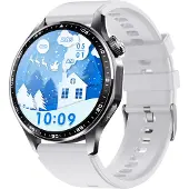 INF Smartwatch mit EKG, Herzfrequenzmesser, Blutdruckmessgerät und Schrittzähler Schwarzgraues Silikon