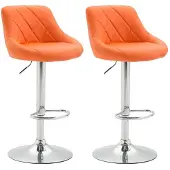 CLP 2er Set Barhocker Lazio Kunstleder C orange