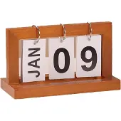 INF Minimalistischer Ewiger Kalender aus Holz Braun