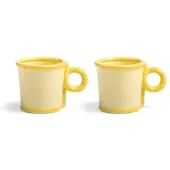 &k amsterdam &klevering - Loop Becher mit Henkel 300 ml, gelb (2er-Set)