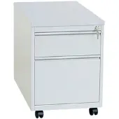 LÜLLMANN Rollcontainer, Frontgriffleiste, 2 Schubladen, 620 x 460 x 590 mm, lichtgrau