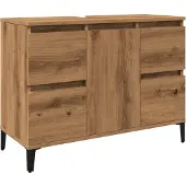 vidaXL Waschbeckenunterschrank Artisan-Eiche 80x33x60 cm Holzwerkstoff