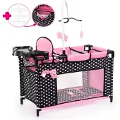 Bayer Puppenbett Multi, Schwarz/Rosa