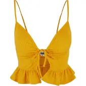 Urban Classics T-Shirt-BH "Damen Ladies Waffle Pique Ruffle Top"