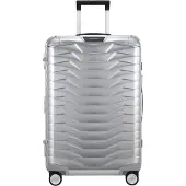 Samsonite Hartschalen-Trolley "PROXIS ALU, verschiedene Größen" 71 l 4 Rollen aus Aluminium, mit Kreuzspanngurt, mit integriertem Namensschild