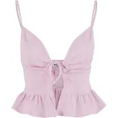 Urban Classics T-Shirt-BH "Damen Ladies Waffle Pique Ruffle Top"