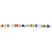Papstar 10 X Grußkette 1,9 m "Joyeux Anniversaire"