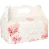 Papstar Gebäck-Kartons, Pappe eckig 20 cm x 13 cm x 9 cm rosé mit Tragegriff 200 Stück