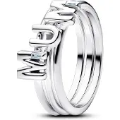 Pandora 194458C01 Damenring Silber Buchstaben Mum