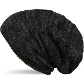 StyleBREAKER Strickmütze "Feinstrick Beanie mit Karo Strick" 1 Stk.