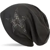 StyleBREAKER Beanie "Beanie Mütze mit Strass Nieten Stern" 1 Stk.