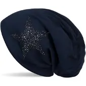 StyleBREAKER Beanie "Beanie Mütze mit Strass Nieten Stern" 1 Stk.