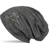 StyleBREAKER Beanie "Beanie Mütze mit Strass Nieten Stern" 1 Stk.