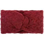 StyleBREAKER Stirnband "Strick Stirnband mit Zopfmuster und Twist Knoten", Damen, rot (bordeaux, rot), Obermaterial: 100% Polyacryl PAN., Modisch, Mützen Stirnband