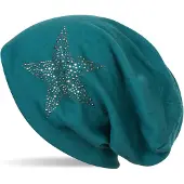 StyleBREAKER Beanie "Beanie Mütze mit Strass Nieten Stern" 1 Stk.