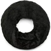 StyleBREAKER Strickschal "Feinstrick Loop mit Flecht Muster und Teddyfleece" 1 Stk.