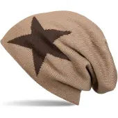 StyleBREAKER Strickmütze "Strick Beanie Mütze mit Stern" 1 Stk.