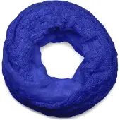 StyleBREAKER Strickschal "Feinstrick Loop mit Flecht Muster und Teddyfleece", Damen, blau (royalblau), Obermaterial: 100% Viskose CV., Modisch, Modetücher Strickschal