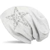 StyleBREAKER Beanie "Beanie Mütze mit Strass Nieten Stern" 1 Stk.