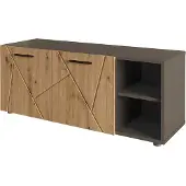 Vicco Schuhschrank Irma, Anthrazit/Artisan, 106 x 43 cm mit 2 Türen