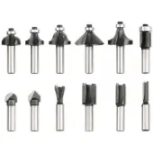 VOREL Fräsersatz 12-teilig - Schaft Ø 8 mm