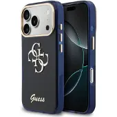 GUESS Etui IML 4G Script Metal do iPhone 17 Pro niebieski