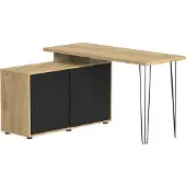 Vicco Schreibtisch Notivo Schwarz 135 x 55 cm mit Aktenschrank, Model 58707