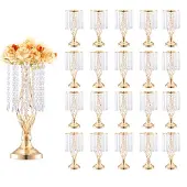 Vevor 20 STK 43 cm hoher Blumenständer aus Kristallglas für Hochzeiten