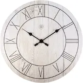 Nextime Paul, Wand, Quarzuhr, Rund, Weiß, Holz, Erwachsene