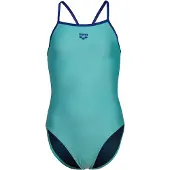 Arena GIRL\'S SWIMSUIT LIGHT DROP SOLID NEON BLUE MULTI