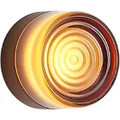 QAZQA Design-Wandleuchte Dunkelbronze mit bernsteinfarbenem Glas IP44 - Michele