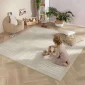 Little Olly Puzzlematte - Alfie XL Stripes Grau/Beige 180x180cm