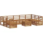 vidaXL Outdoor-Sofagarnitur 10 stk. Natur