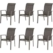Gardissimo WINDSOR 6x Alu-Stapelsessel Gartensessel silber / mixed-silber