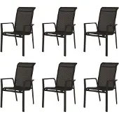 Gardissimo WINDSOR 6x Alu-Stapelsessel Gartensessel anthrazit / schwarz