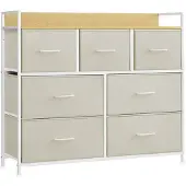 Hobby Hall Kommode 7 Stoffschubladen mit Griffen cremeweiß-wolkenweiß LTS523W01