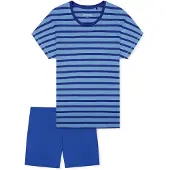 Schiesser Shorty "Casual Essentials" 2tlg., 2 mit unifarbenem Shirt und gestreifter Hose