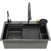 StarTech.com Küchenspülen-Set aus Edelstahl, Wasserfall-Design, großes Einzelbecken, für den Haushalt