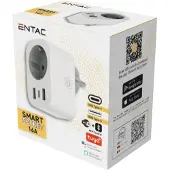 Entac WIFI Steckdosenadapter 1-fach mit 2x USB-A/1x USB-C
