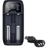 Solight Batterieladegerät Li-Ion, LiFePO4, Ni-MH/CD, AA, AAA, 18650, 2000mA, 2 Kanäle, LCD