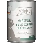 MjAMjAM Nassfutter - Dose Adult Cat - Kalb mit Pute - 6 x 400 g
