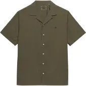 Superdry für Herren. M4011138A Cabana grünlich-braunes Hemd (M), Lässig, Baumwolle, Kurzarm