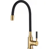 Invena Küchenspültischarmatur mit flexiblem Auslauf Glamour, schwarz/gold